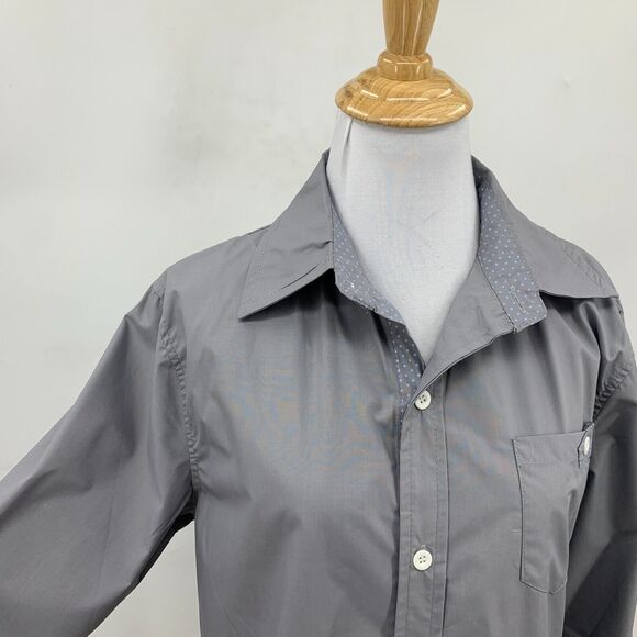 Inmur Button Up Shirt Womens XL Extra Large Gray Career Long Sleeve Collar Top - Picture 4 of 11